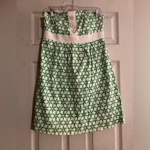 Lilly Pulitzer daisy green strapless dress